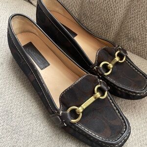 Coach Brown Loafers with Gold Accents
